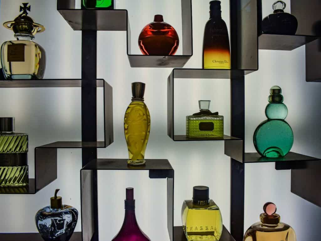 Photo of perfume on a shelf